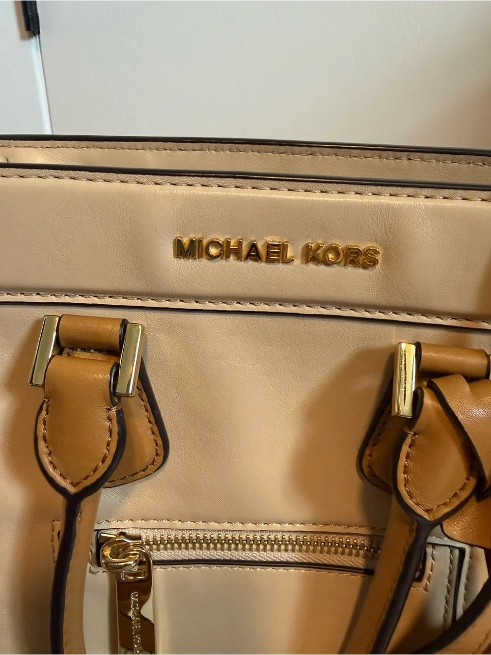 Michael Kors Colette Color-block Leather Satchel - Like New
